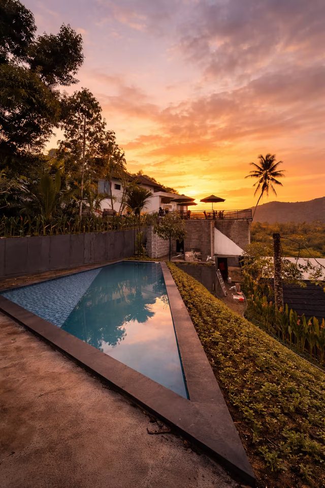 Pool at sunset